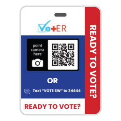 Example of voter registration badge from Vot-ER