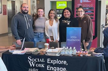 Voter registration volunteers from Malloy College