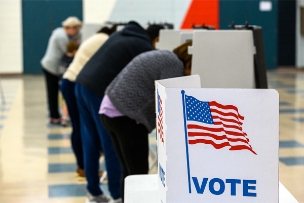 people voting at voting booths