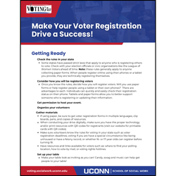 Document with checklist to get ready for a voter registration drive