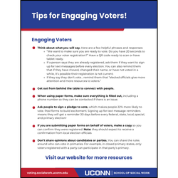 Document with tips for engaging voters