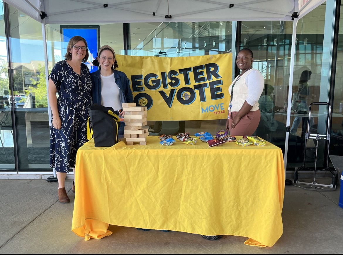 Voter Registration Table at the University of Texas